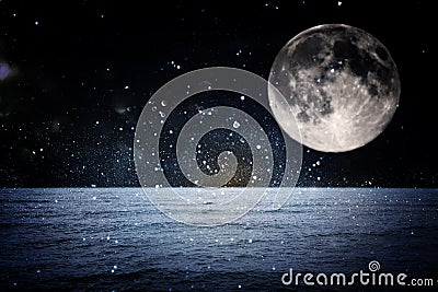 Surreal fantasy concept - full moon with stars and full moon in the night, fantasy concept Stock Photo