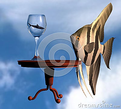 Surreal Fish Skyscape Stock Photo