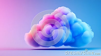 Surreal fluffy multicolored cloud floating in dreamy pastel environment soft lighting abstract depth creating artistic fantasy Cartoon Illustration