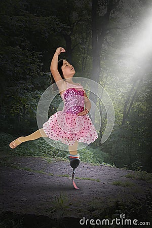 Surreal Girl, Dancer, Hope, Peace, Love, Amputee Stock Photo