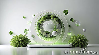 A Surreal Green Loading Animation A Whimsical Visual Journey Through Digital Transformation Featuring Abstract Shapes Stock Photo
