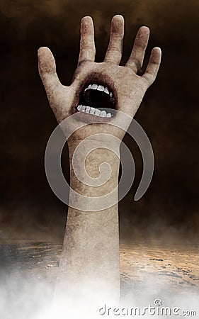 Surreal Halloween Hand Wallpaper Background Stock Photo