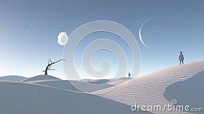 Surreal Haunting Desert Stock Photo