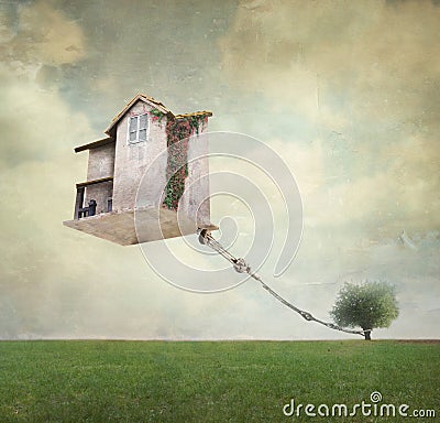 Surreal house Stock Photo