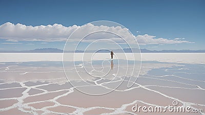 the surreal landscape of Bolivia's Salar de Uyuni, the world's largest salt flat Stock Photo