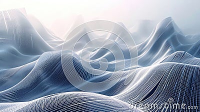 A surreal landscape of jagged lines and crisp shapes reminiscent of the distorted frequencies of digital sound Stock Photo