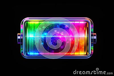 Surreal Low Battery Animation Dynamic Visuals with Alpha Channel for Graphic Design and Digital Art Projects Stock Photo