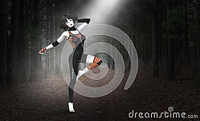 Surreal Mime, Dancing, Dancer, Mysterious Stock Photo