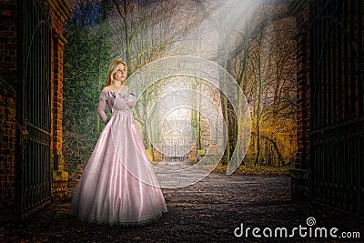 Southern Plantation, Belle, Fantasy, Surreal Stock Photo