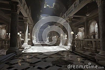 Surreal Odyssey through Roman Catacombs Stock Photo