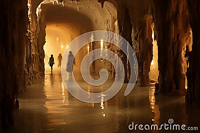 Surreal Odyssey through Roman Catacombs Stock Photo