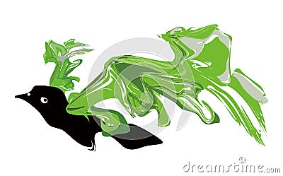 Surreal pigeon on white background Vector Illustration