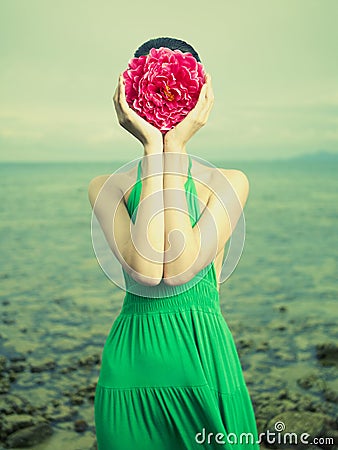 Surreal portrait of woman Stock Photo