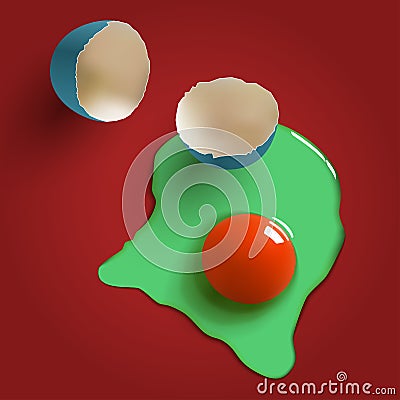 Surreal raw egg Vector Illustration