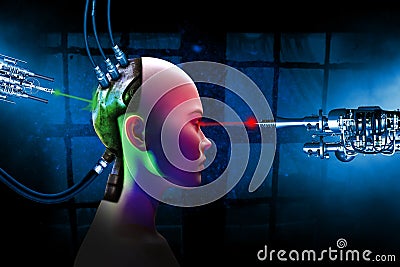 Surreal Science Fiction Robot Woman Stock Photo