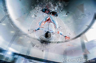 Surreal. Sport as a way of life. Computer graphics for business. The sketch effect. Aerodynamics. Stock Photo