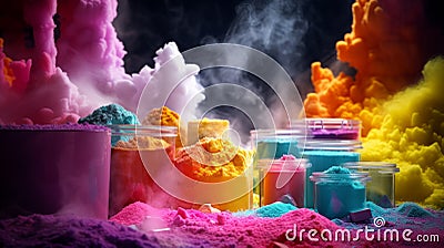 Vibrant Smoke And Colorful Powder: A Candycore Still Life Stock Photo