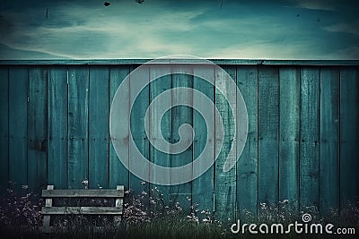 Surreal vintage blue wood background generative AI Stock Photo