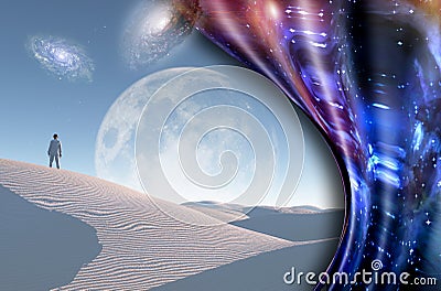 Surreal white desert Stock Photo