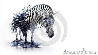 Surreal zebra transformation artistic creation fantasy environment unique perspective abstract concept Stock Photo