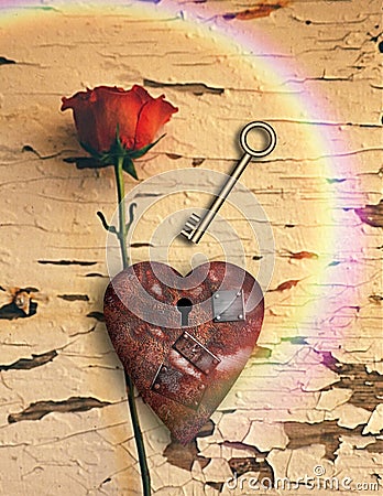 Rusted love Stock Photo