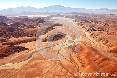 Aerial view of the Atacama desert, Chile, AI generated Stock Photo