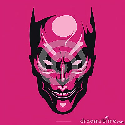 Surrealistic Minimalist Batman Illustration In Pink And Black Stock Photo