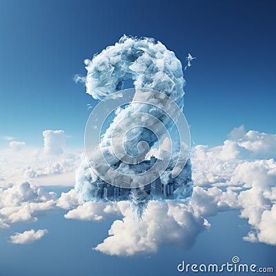 Ethereal And Dreamlike Number Two In The Sky - Detailed World-building Stock Photo