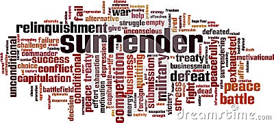 Surrender word cloud Vector Illustration