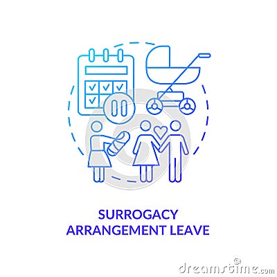 Surrogacy arrangement leave blue gradient icon Vector Illustration