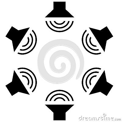 Surround sound icon on white background. surround sound symbol. flat style Vector Illustration