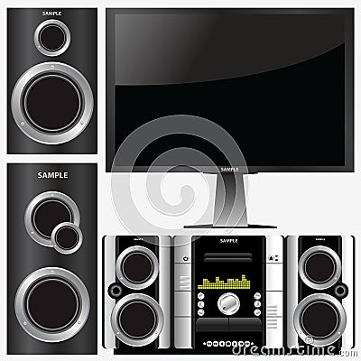 Surround stereo system Vector Illustration