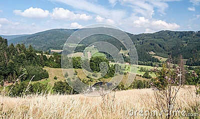 Surrounding of Dolni Lomna in Moravskoslezske Beskydy mountains Stock Photo