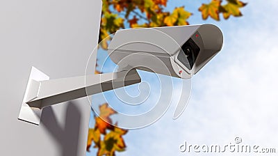 Surveillance Camera In The Daytime Stock Photo
