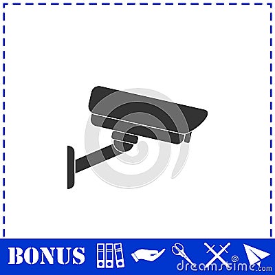 Surveillance Camera icon flat Stock Photo