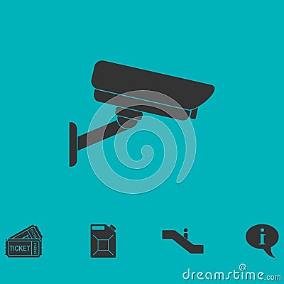 Surveillance Camera icon flat Stock Photo