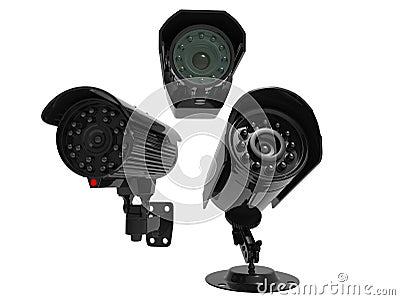 Surveillance cameras - covering all angles Stock Photo