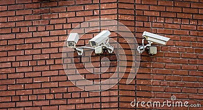 Surveillance cameras Stock Photo