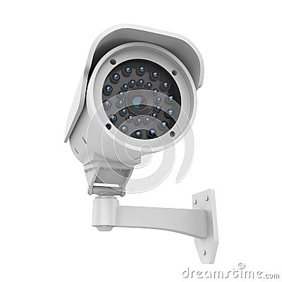 Surveillance CCTV Security Camera Isolated Stock Photo
