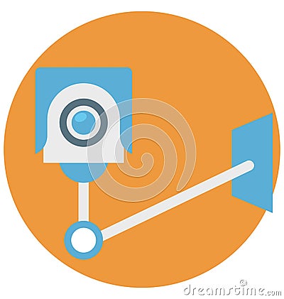 Surveillance Color Isolated Vector Icon that easily can be modified and edit. Vector Illustration
