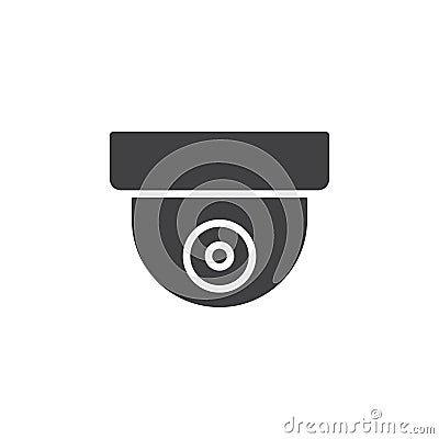 Surveillance dome camera icon vector, filled flat sign, solid pictogram isolated on white Vector Illustration