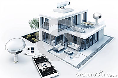 Surveillance systems integrate secure login, seamless network transition, alert protocols, and perimeter security with video techn Cartoon Illustration