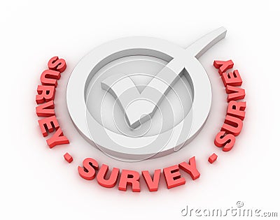 Survey Check Mark Cartoon Illustration