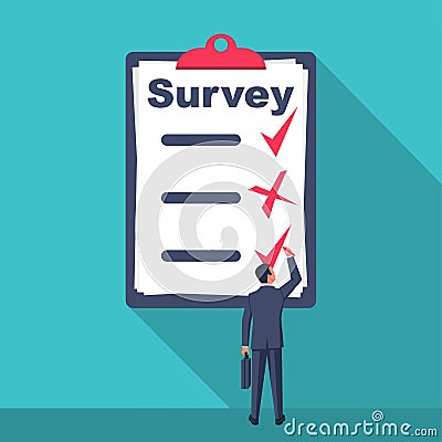 Survey concept. Poll opinion survey. Vector Illustration