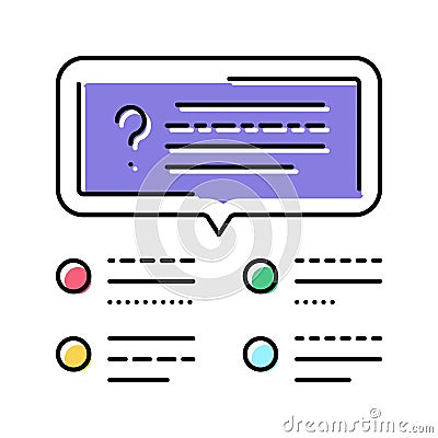 survey customer testimonial color icon vector illustration Vector Illustration