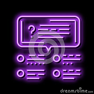 survey customer testimonial neon glow icon illustration Vector Illustration