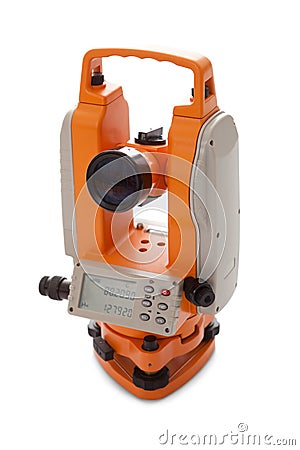 Survey equipment theodolite Stock Photo