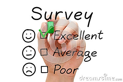 Survey Excellent Evaluation Stock Photo