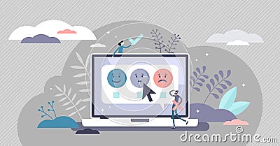 Survey feedback concept, flat tiny persons vector illustration Vector Illustration