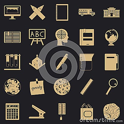 Survey icons set, simple style Vector Illustration